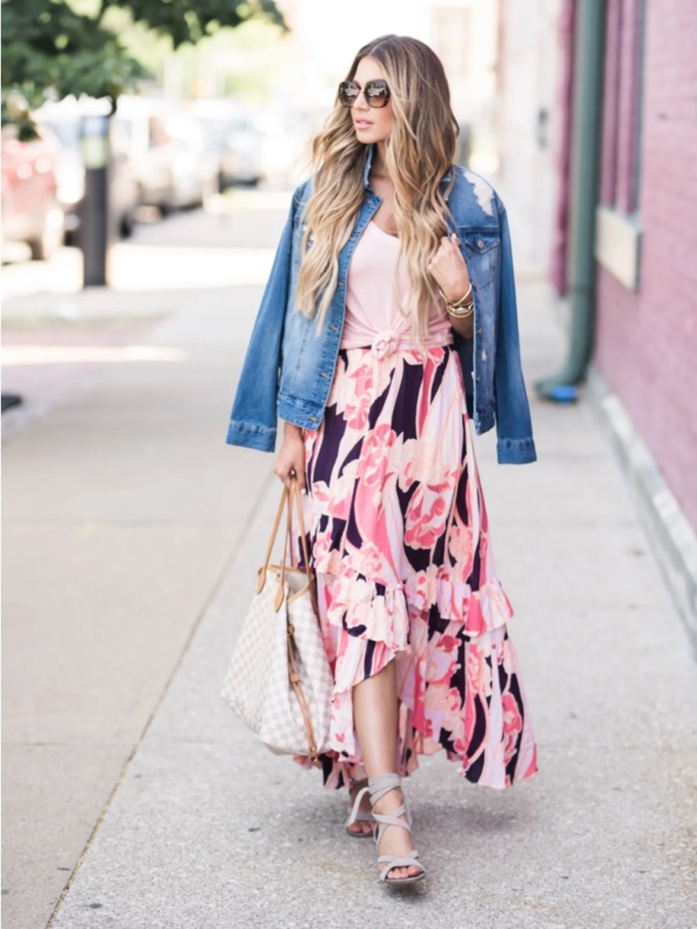Free People Maxi Skirt size 2 Boho Floral Romantic
